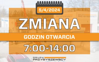 Zmiana godzin otwarcia – 05.04.2024